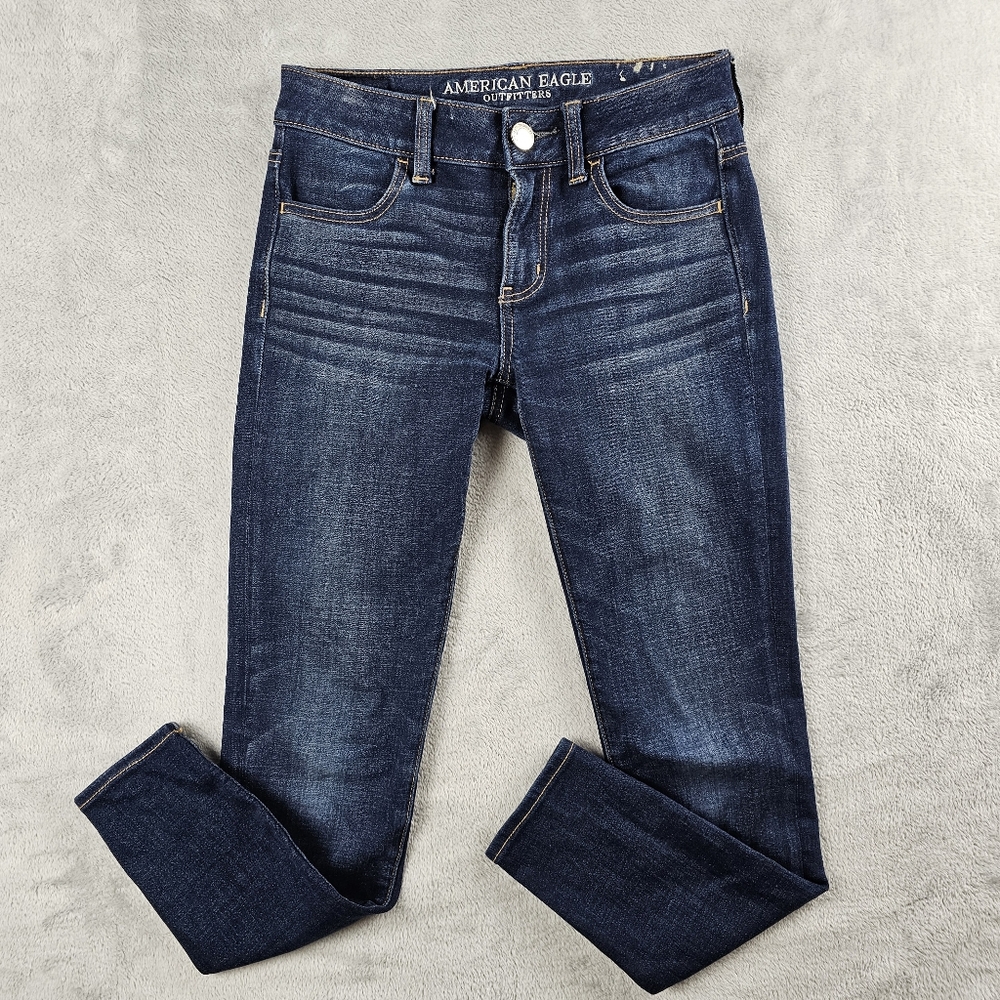 American Eagle Super Stretch Blue Denim Jegging Womens Size 2